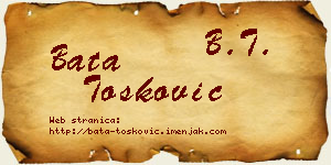Bata Tošković vizit kartica